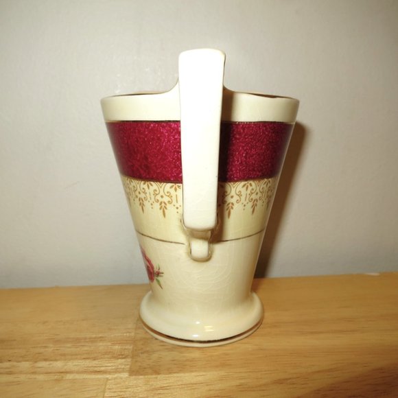 Creamer and Sugar Bowl Burleigh Ware Burgess & Leigh 5594 Burgundy Zenith Shape - Picture 11 of 16